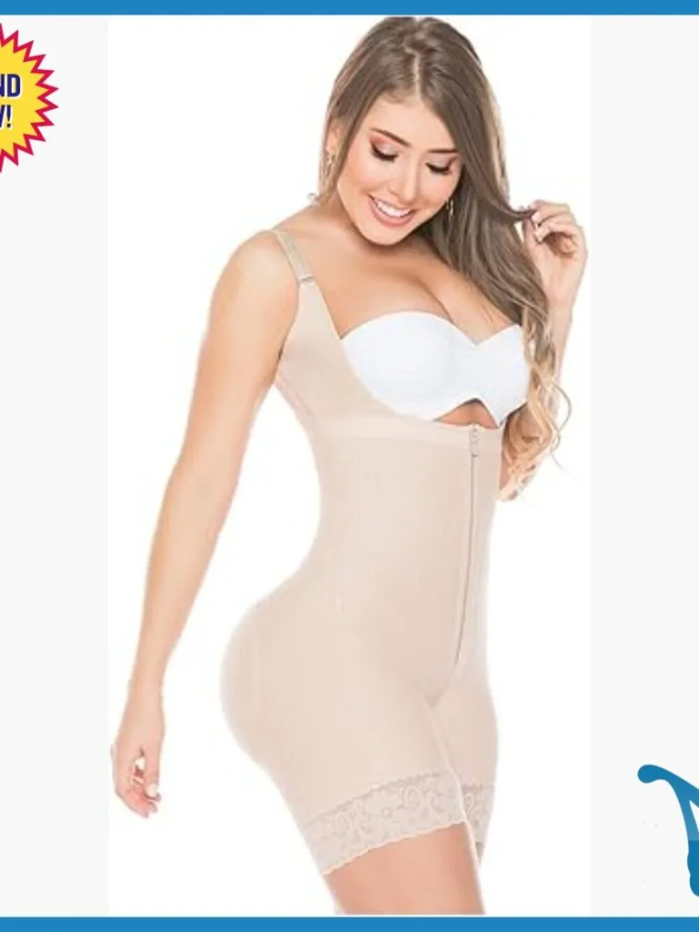 Postpartum Post-Surgery Shapewear Bodysuit with Zipper Compression